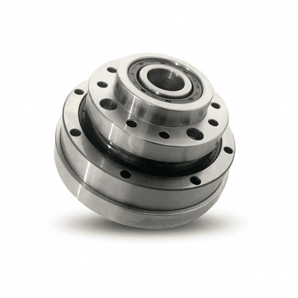 Flat hat-type hollow-bore harmonic gearhead for internal cable routing
