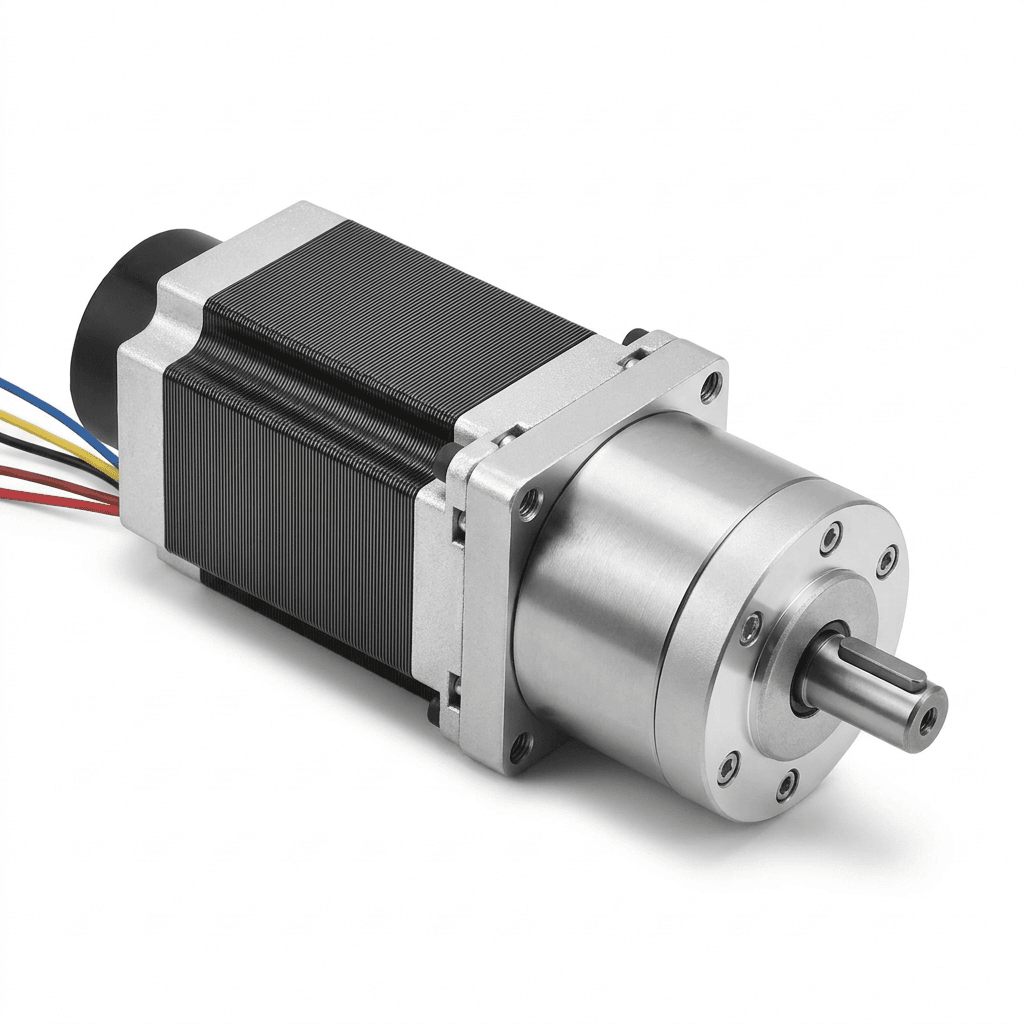 NEMA 23 integrated hybrid stepper motor and planetary gearhead assembly