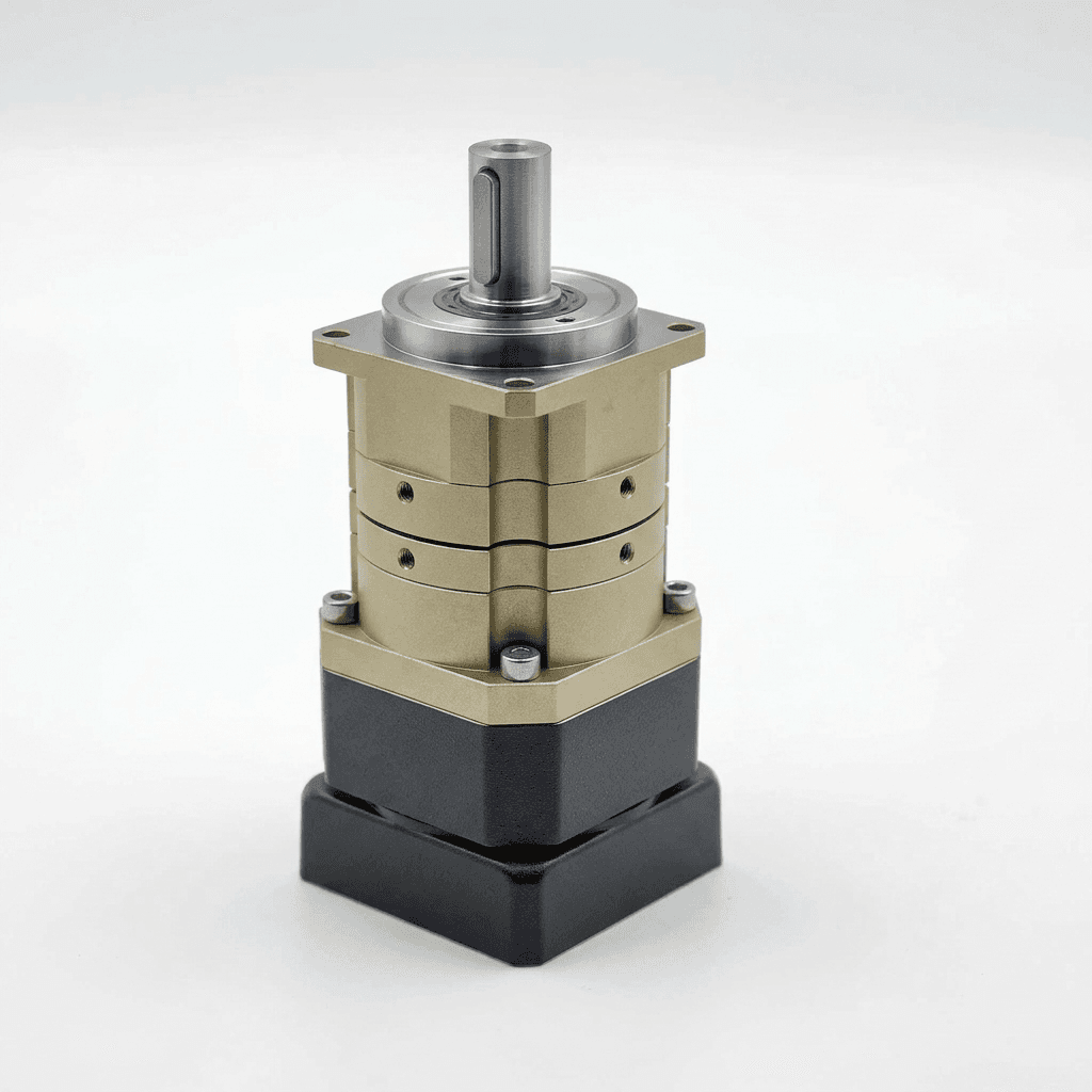 Two-stage high-ratio inline planetary gearhead (50:1 reduction)